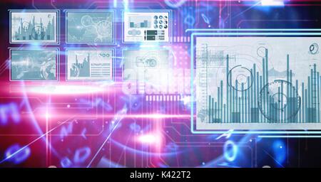 Digital Composite Technologie Schnittstelle Panels Stockfoto