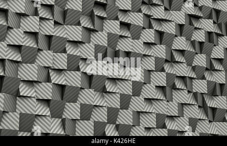 Geometrische carbon Hintergrund 3D Rendering image Stockfoto