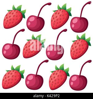 Nahtlose Muster mit verschiedenen Beeren Webseite und mobile App Design Vector Illustration Stock Vektor
