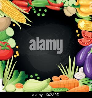 Bunte Bio Design-Konzept mit zwei Sammlungen von frischem Obst und Gemüse im realistischen Stil Vektor Illustration-Website und mobile ap Stock Vektor