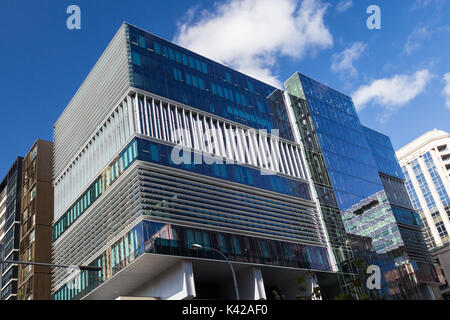 Dieses Gebäude 180 Thomas Street, Haymarket, Sydney wurde von den Architekten Bates Smart entwickelt. Sein ziemlich einzigartig wegen seiner nachhaltigen Funktionen wie ein Stockfoto