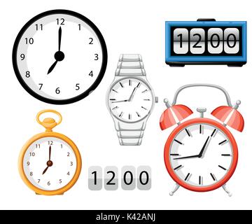 Symbol Clock in Flat, Timer auf farbigen Hintergrund. Vektor Design Element Web site Seite und mobile App Design Vector Illustration. Stock Vektor