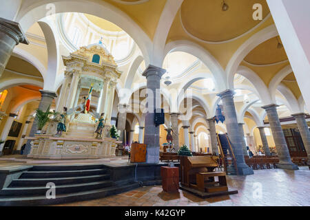 Cholula, FEB 18: Innenansicht der Capilla Real o de Naturales, Convento de San Gabriel am 18.Februar 2017 Cholula, Mexiko Stockfoto