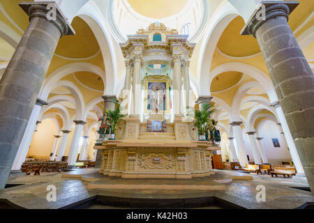 Cholula, FEB 18: Innenansicht der Capilla Real o de Naturales, Convento de San Gabriel am 18.Februar 2017 Cholula, Mexiko Stockfoto