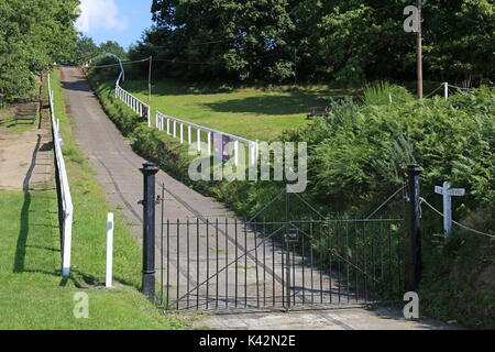 Test Hill verwendet für Beschleunigungs- und Bremsprüfungen, Brooklands Museum, Weybridge, Surrey, England, Großbritannien, USA, UK, Europa Stockfoto