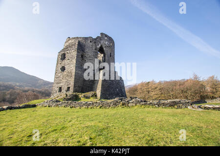 Schloss Dolbadarn Ruinen, Llanberis, Snowdonia National Park im Norden von Wales, Vereinigtes Königreich Stockfoto