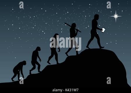 Die Evolution des Menschen in der heutigen digitalen Welt. Business Risk Konzept! Stock Vektor