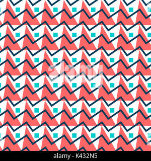 Geometrische abstrakte nahtlose Muster. Einfache Dreiecke Motiv Hintergrund. Bunte dekoration design. Trendy Fasson Abbildung Stockfoto