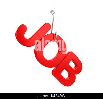 'Auftrag' zu Wort und Haken isoliert Stockfoto