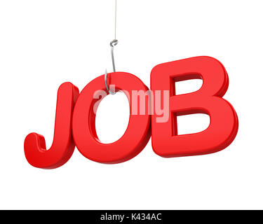 'Auftrag' zu Wort und Haken isoliert Stockfoto