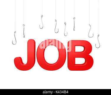 'Auftrag' zu Wort und Haken isoliert Stockfoto