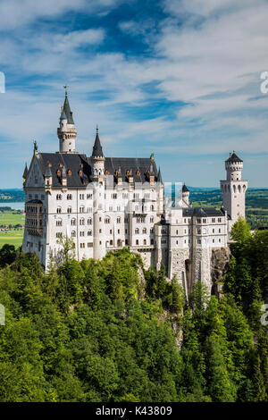 Schloss Neuschwanstein oder Schloss Neuschwanstein, Schwangau, Bayern, Deutschland Stockfoto