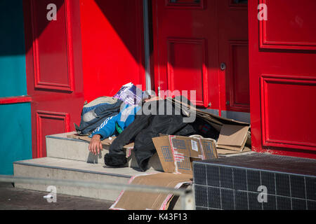 Rough Sleepers in Brighton City Centre. Credit: Terry Applin Stockfoto