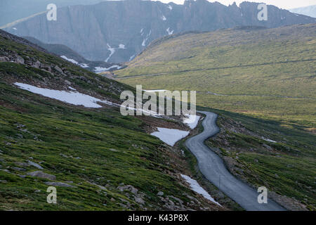 In der Nähe der Gipfel des Mount Evans Road, Idaho Springs, Colorado. Stockfoto