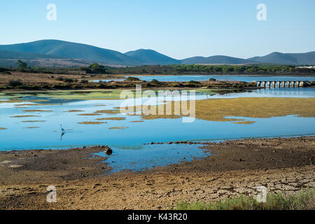 Schön früh am Morgen auf Porto Pino Lagune, Sant'Anna Arresi, Carbonia Iglesias, Sardinien, Italien. Stockfoto