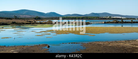 Schön früh am Morgen auf Porto Pino Lagune, Sant'Anna Arresi, Carbonia Iglesias, Sardinien, Italien. Stockfoto