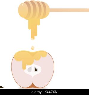 Rosch Haschanah das jüdische neue Jahr Urlaub Poster minimalistisch, flache Bauweise Stock Vektor