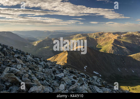 Der Blick nach Süden vom Gipfel von greys Peak, Colorado. Stockfoto