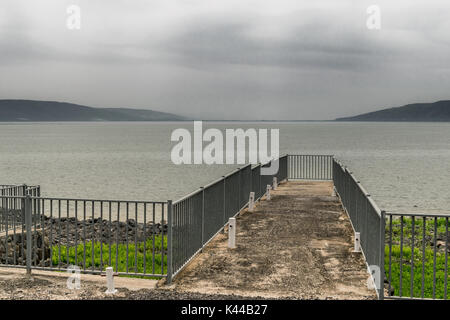 Galiläa Meer mit Pier Stockfoto