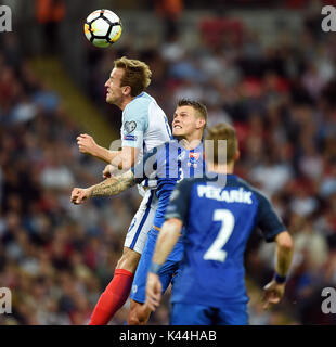 HARRY KANE VON ENGLAND IST CHALL ENGLAND V SLOWAKEI Wembley Stadium, LONDON, ENGLAND, 04. September 2017 Stockfoto