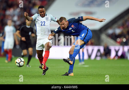 RAHEEM STERLING ENGLAND ENGLAND V SLOWAKEI Wembley Stadium, LONDON, ENGLAND, 04. September 2017 Stockfoto