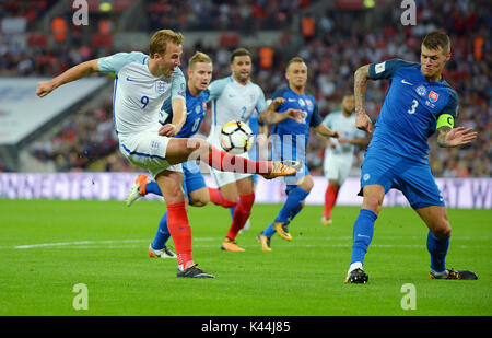 HARRY KANE VON ENGLAND IST CHALL ENGLAND V SLOWAKEI Wembley Stadium, LONDON, ENGLAND, 04. September 2017 Stockfoto