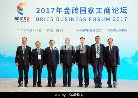 Xiamen, Fujian, China. 4. Sep 2017. Der ägyptische Präsident Abdel-Fattah al-Sisi besucht die BRICS-Business Forum in Xiamen, im Südosten der chinesischen Provinz Fujian, Sept. 4, 2017 Quelle: Der ägyptische Präsident Büro/APA-Images/ZUMA Draht/Alamy leben Nachrichten Stockfoto