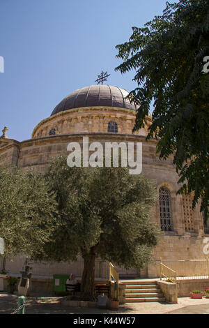 Runde äthiopischen Kirche auf Äthiopien Straße in Jerusalem, Israel. Es gehört zu der Äthiopischen Orthodoxen Kirche Tewahedo Stockfoto