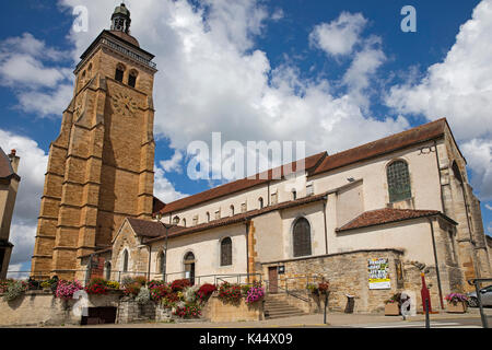 Die église Saint-Just/Kirche von St. Just in der Stadt Arbois, Gemeinde im Département Jura, Franche-Comté, Lons-le-Saunier, Frankreich Stockfoto