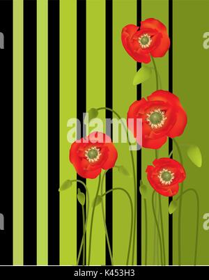 Schöne Mohnblumen Stock Vektor