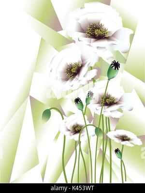 Schöne Mohnblumen Stock Vektor