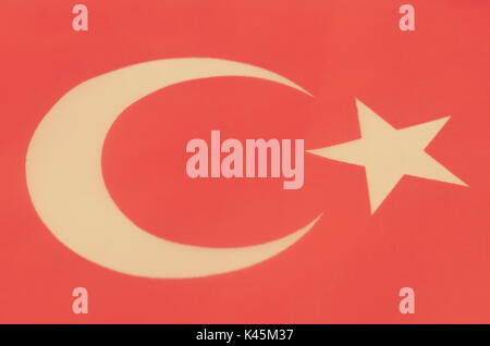 Abstraktes Bild eines Fragments der Flagge der Türkei. Stockfoto