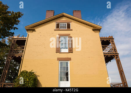 USA, New York, Thousand Islands Region, Sackets Harbor, Sackets Harbor battlefield, battlefield vom Krieg von 1812, der Kommandant Haus Stockfoto