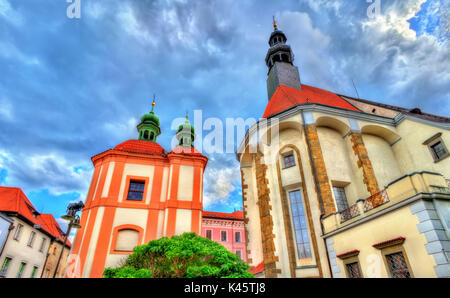 St.-Nikolaus-Kirche in Ceske Budejovice - Tschechien Stockfoto