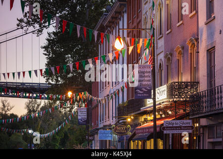 USA, New York, Hudson Valley, Kingston, Rondout Historic District, Dämmerung Stockfoto