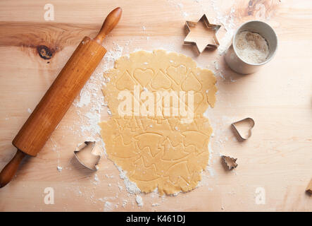 Plätzchen backen, noch Leben Weihnachten Stockfoto