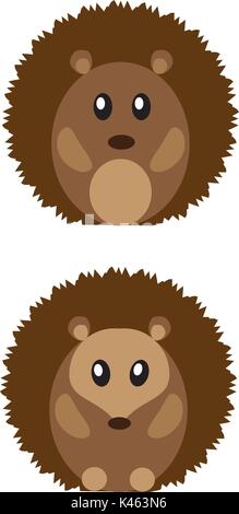 Vector Illustration eines niedlichen Igel gesetzt Stock Vektor