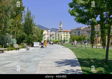 Promenade du Paillon, Nizza, Frankreich Stockfoto