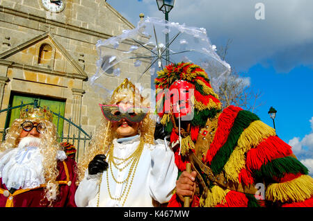 Traditionelle Masken im Karneval. Podence, Tras-os-Montes, Portugal Stockfoto