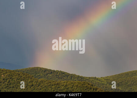 Nahaufnahme von einem Regenbogen nach Stürmen durch den Shenandoah National Park übergeben Stockfoto