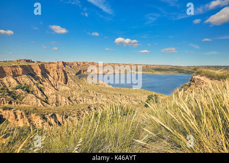 Barrancas de Burujon Burujon (Schluchten), Gullied-Landschaft. Toledo. Die Region Kastilien-La Mancha. Spanien Stockfoto