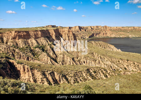 Barrancas de Burujon Burujon (Schluchten), Gullied-Landschaft. Toledo. Die Region Kastilien-La Mancha. Spanien Stockfoto