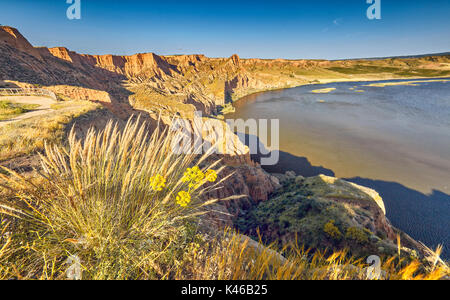 Barrancas de Burujon Burujon (Schluchten), Gullied-Landschaft. Toledo. Die Region Kastilien-La Mancha. Spanien Stockfoto