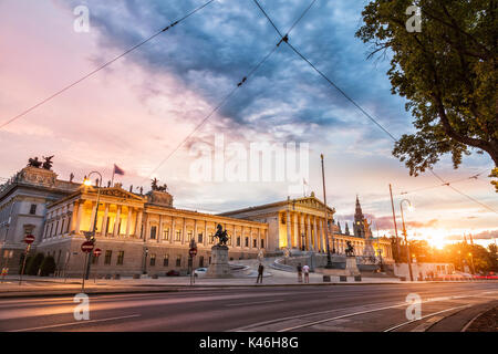 Historische österreichische Parlament Gebäude an der Ringstraße in Wien Stockfoto