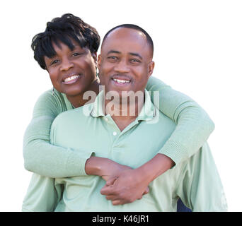 Attraktive afrikanische amerikanische Paar auf einem weißen Hintergrund. Stockfoto