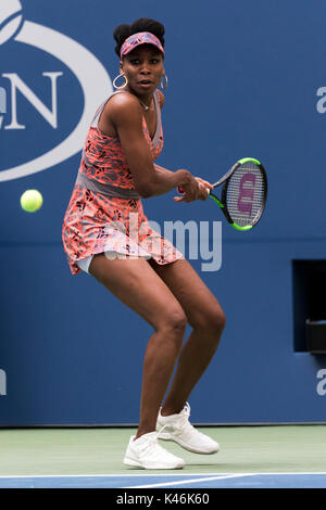 Venus Williams (USA) konkurrieren auf dem 2017 US Open Tennis Championships Stockfoto