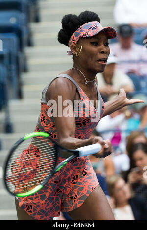 Venus Williams (USA) konkurrieren auf dem 2017 US Open Tennis Championships Stockfoto