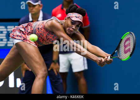 Venus Williams (USA) konkurrieren auf dem 2017 US Open Tennis Championships Stockfoto