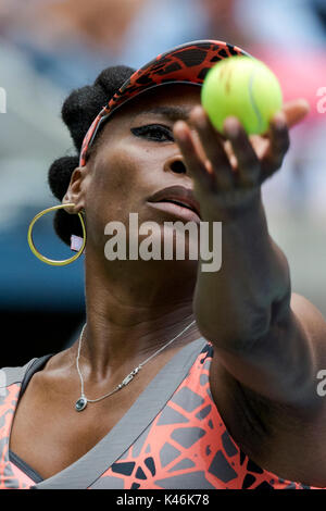 Venus Williams (USA) konkurrieren auf dem 2017 US Open Tennis Championships Stockfoto