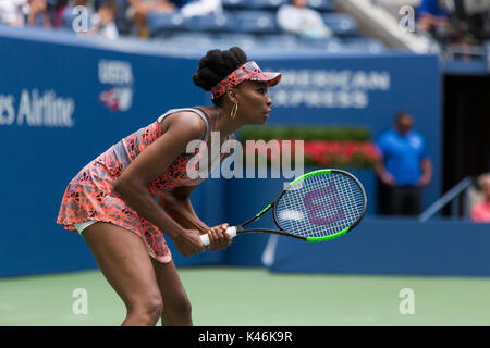 Venus Williams (USA) konkurrieren auf dem 2017 US Open Tennis Championships Stockfoto